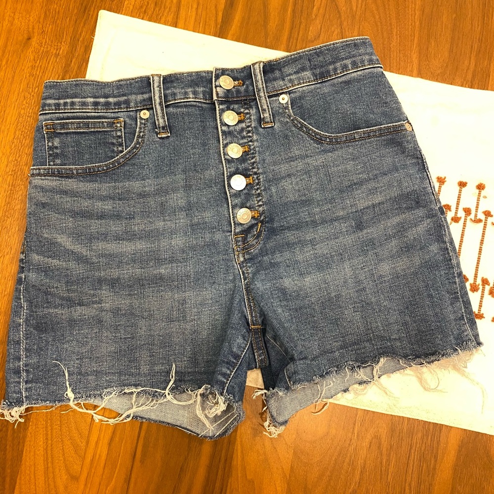 Madewell High-Rise Button-Front Denim Shorts